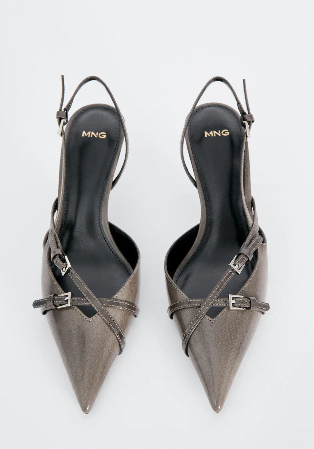 Leather slingblack shoes